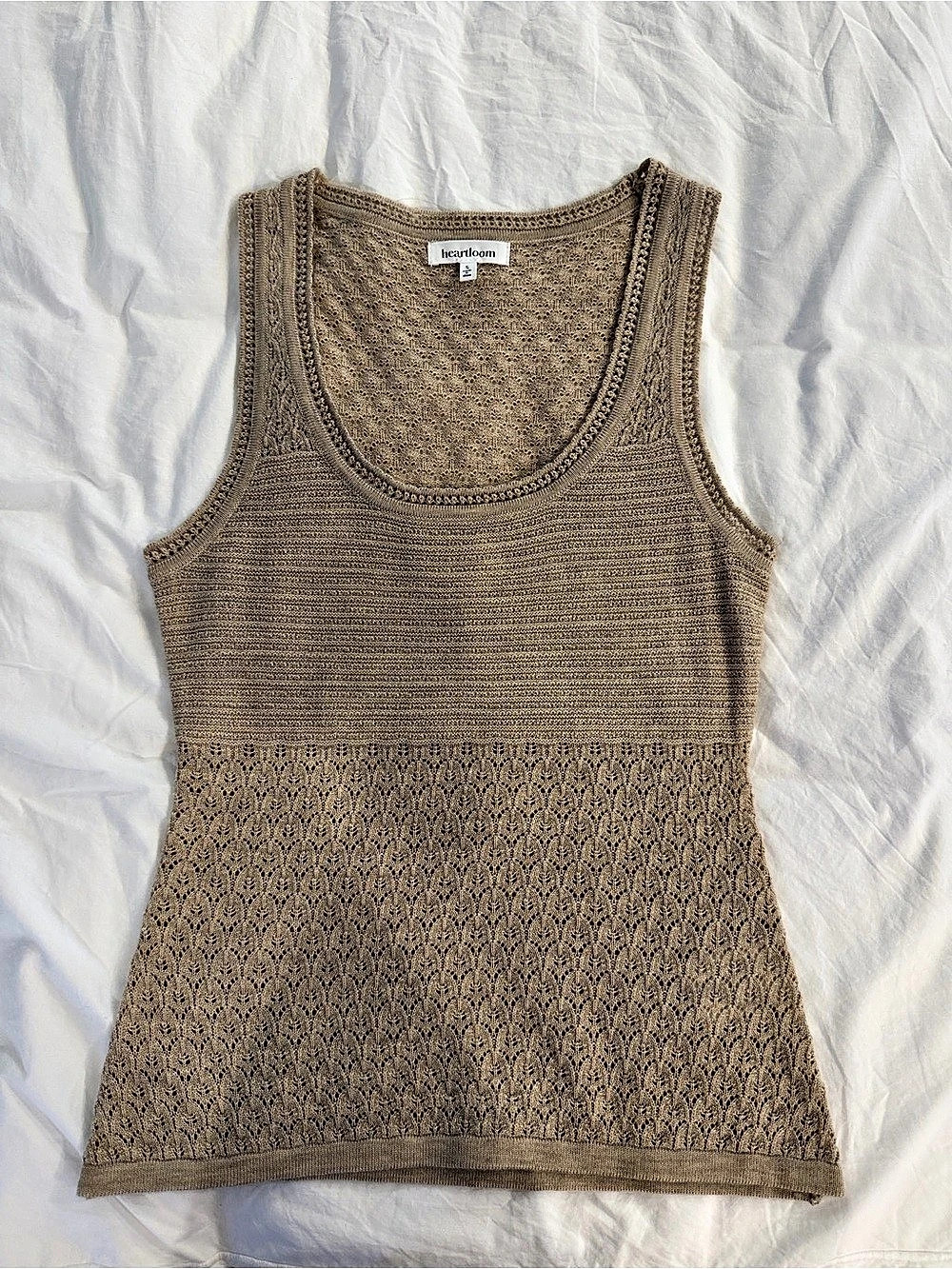 Heartloom Knit Tank Top in Tan